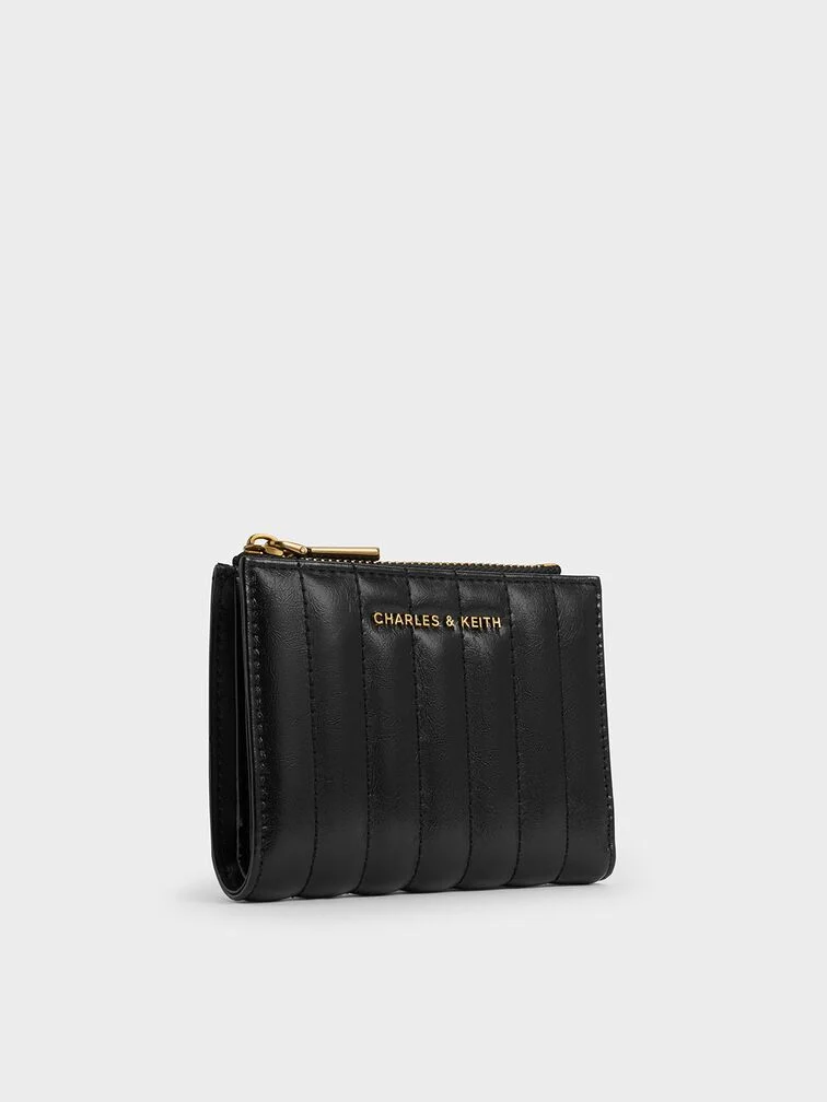 Donna Crinkle-Effect Panelled Top-Zip Wallet