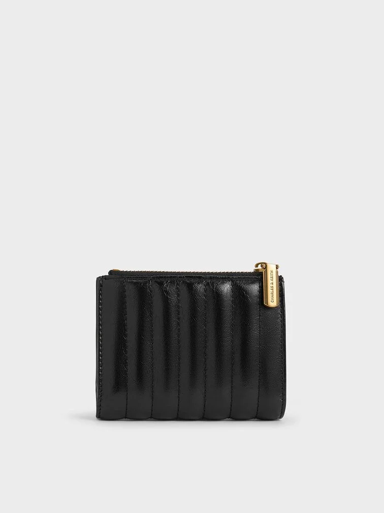 Donna Crinkle-Effect Panelled Top-Zip Wallet