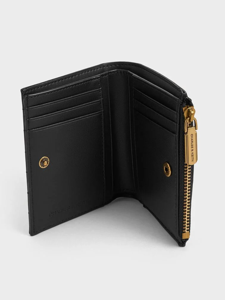 Donna Crinkle-Effect Panelled Top-Zip Wallet