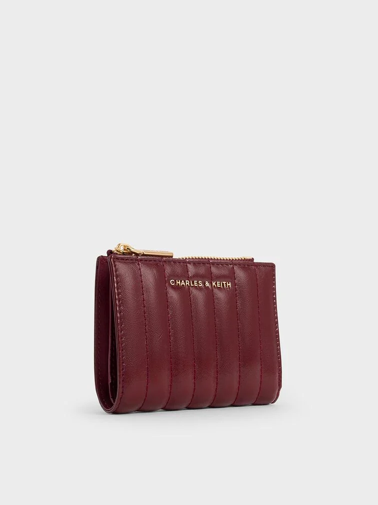 Donna Crinkle-Effect Panelled Top-Zip Wallet