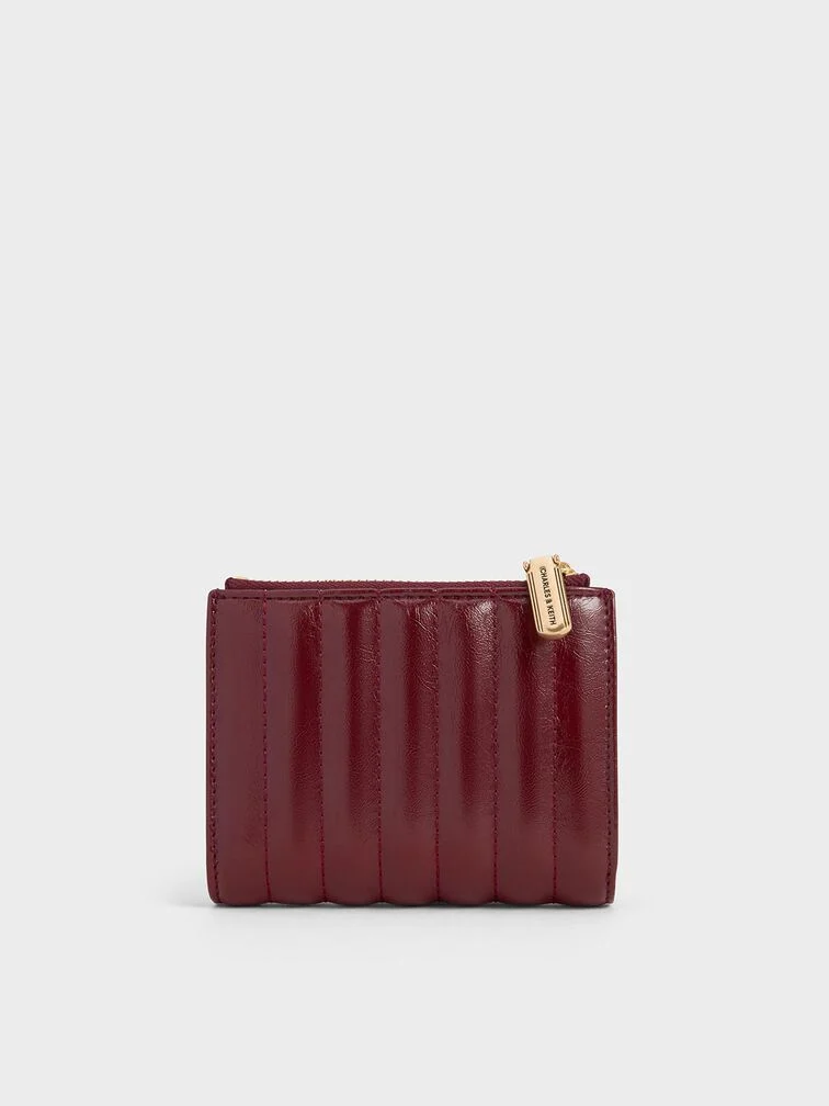 Donna Crinkle-Effect Panelled Top-Zip Wallet