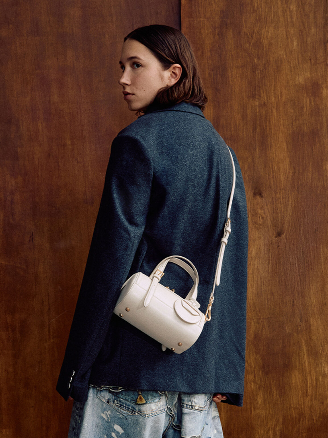 NEWEnola Canvas Two-Tone Bowling Bag