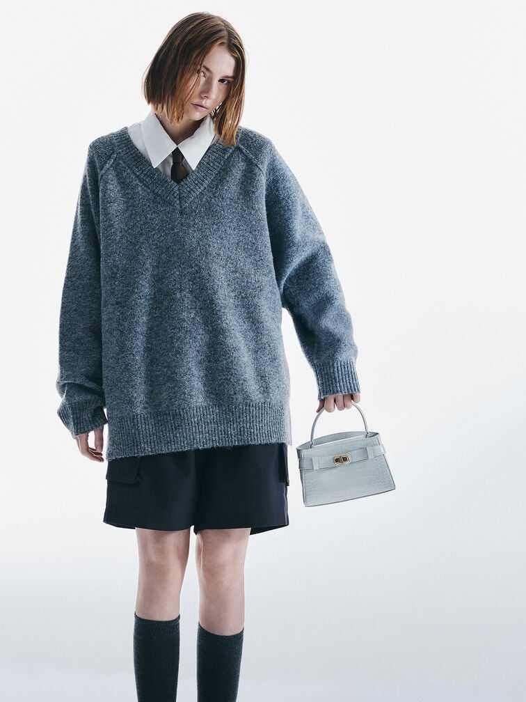 Aubrielle Croc-Effect Top Handle Bag