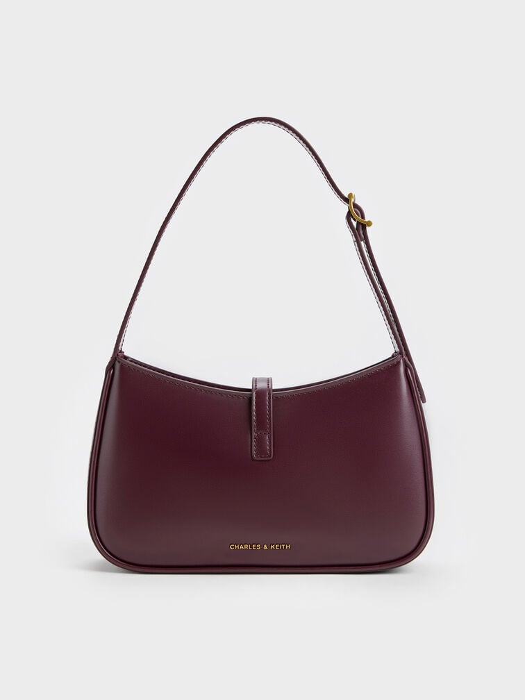 Cesia Metallic Accent Trapezoid Shoulder Bag