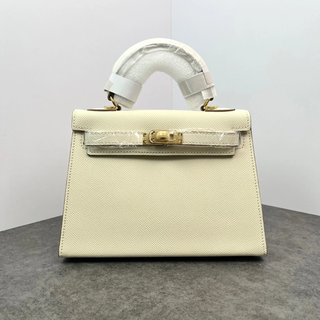 Túi Hermes Kelly Remake Hàn Da Bò Togo Màu Trắng