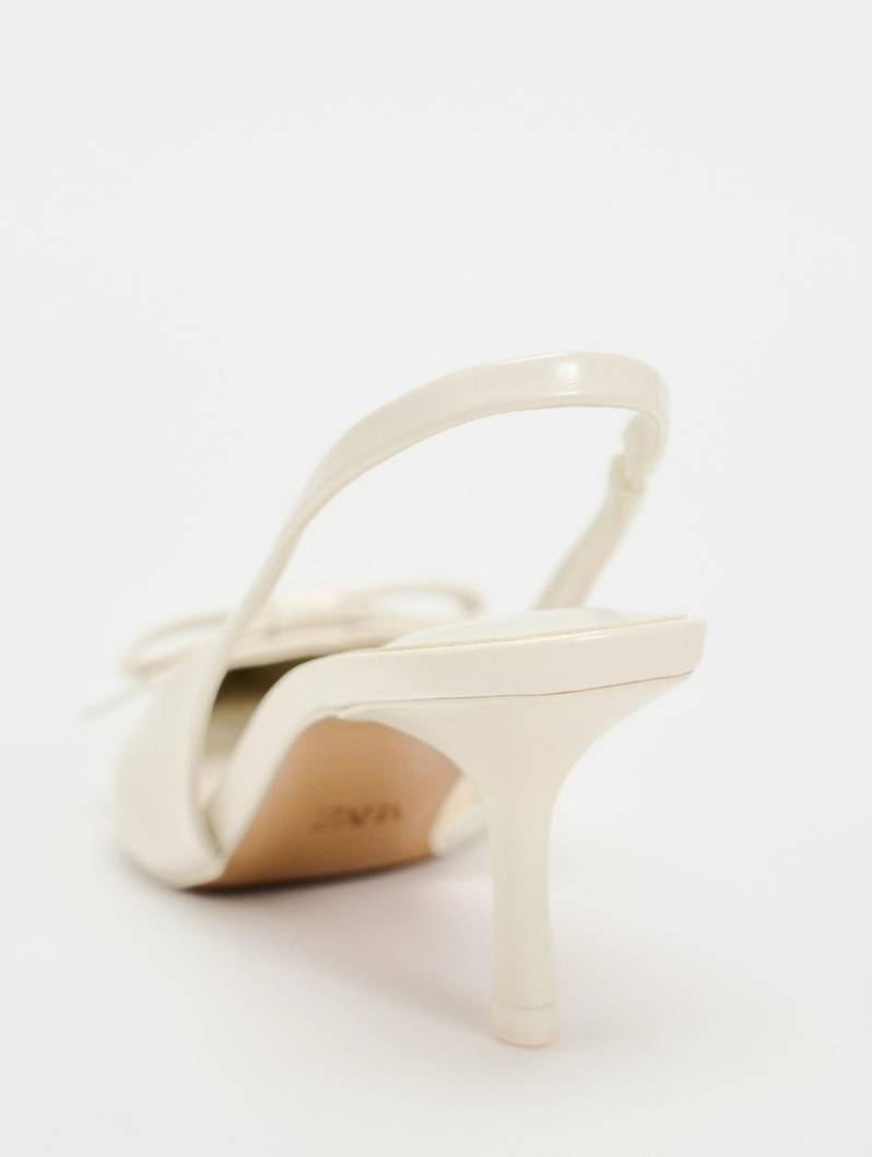 BOW TRIM SATIN EFFECT HEELED SHOE