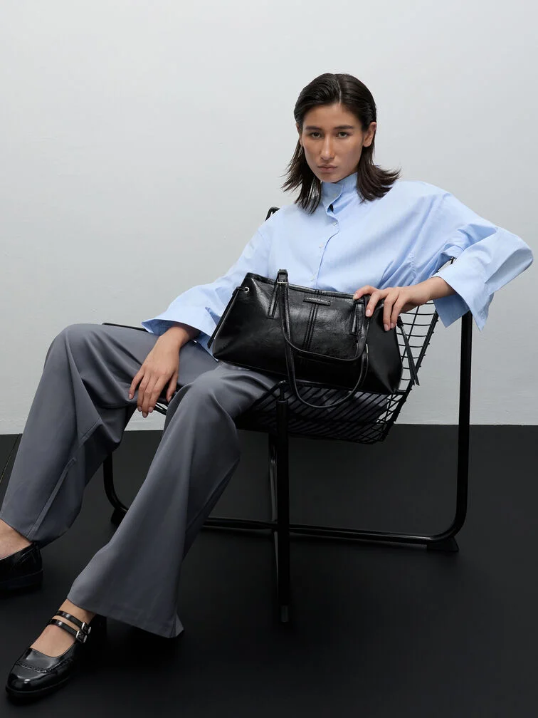 Noane Elongated-Handle Shoulder Bag