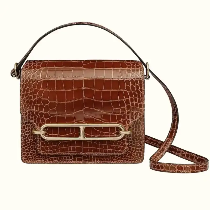 Túi Hermes Roulis da cá sấu Shiny Alligator