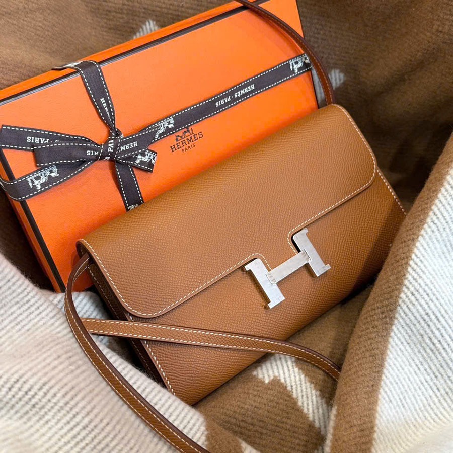 Túi Đeo Chéo Nữ Hermès Constance Long To-Go Gold Epsom Leather