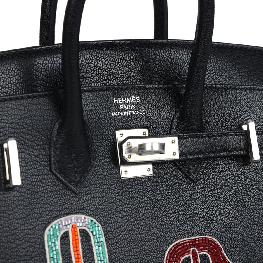 Túi Xách Tay Nữ Hermès Birkin 20 Sellier Bouclerie Moderne Black Chèvre Palladium