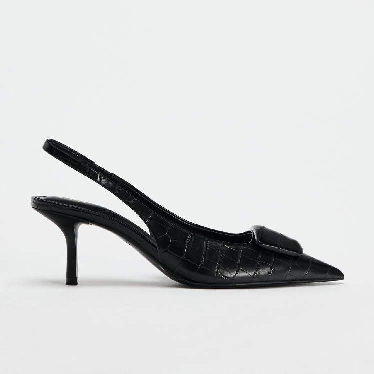 SLINGBACK SHOES WITH PRINT DETAIL