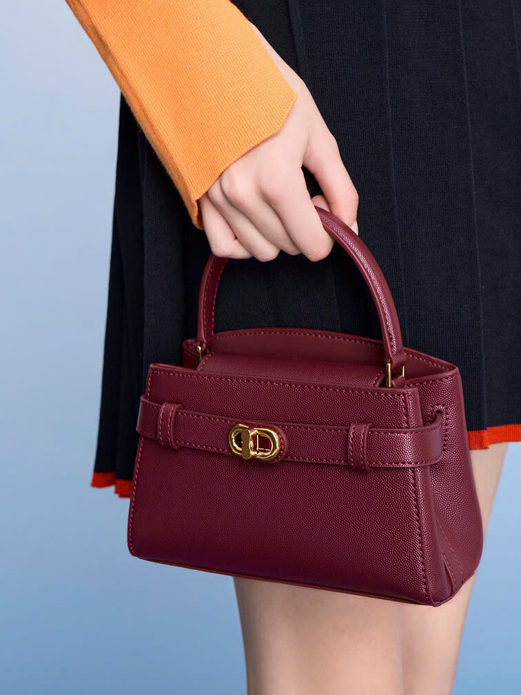 Aubrielle Metallic Buckle HandBag