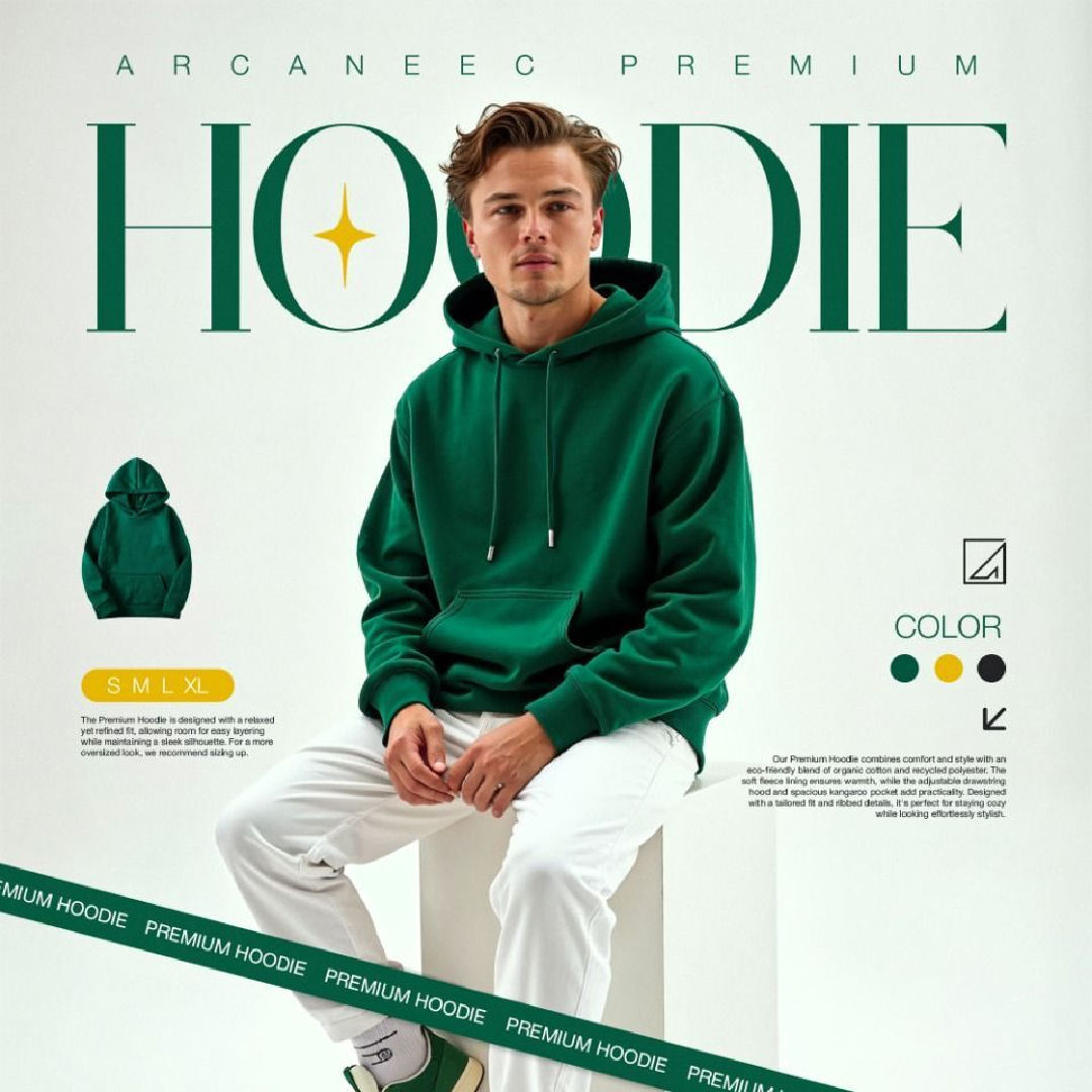 Sự pha trộn hoàn hảo giữa chất liệu cao cấp và form dáng thoải mái tạo nên mẫu hoodie thời trang từ Arcaneec. Gam màu xanh rừng nổi bật, kiểu dáng unisex phù hợp với nhiều đối tượng – là item không thể thiếu trong tủ đồ mùa lạnh.