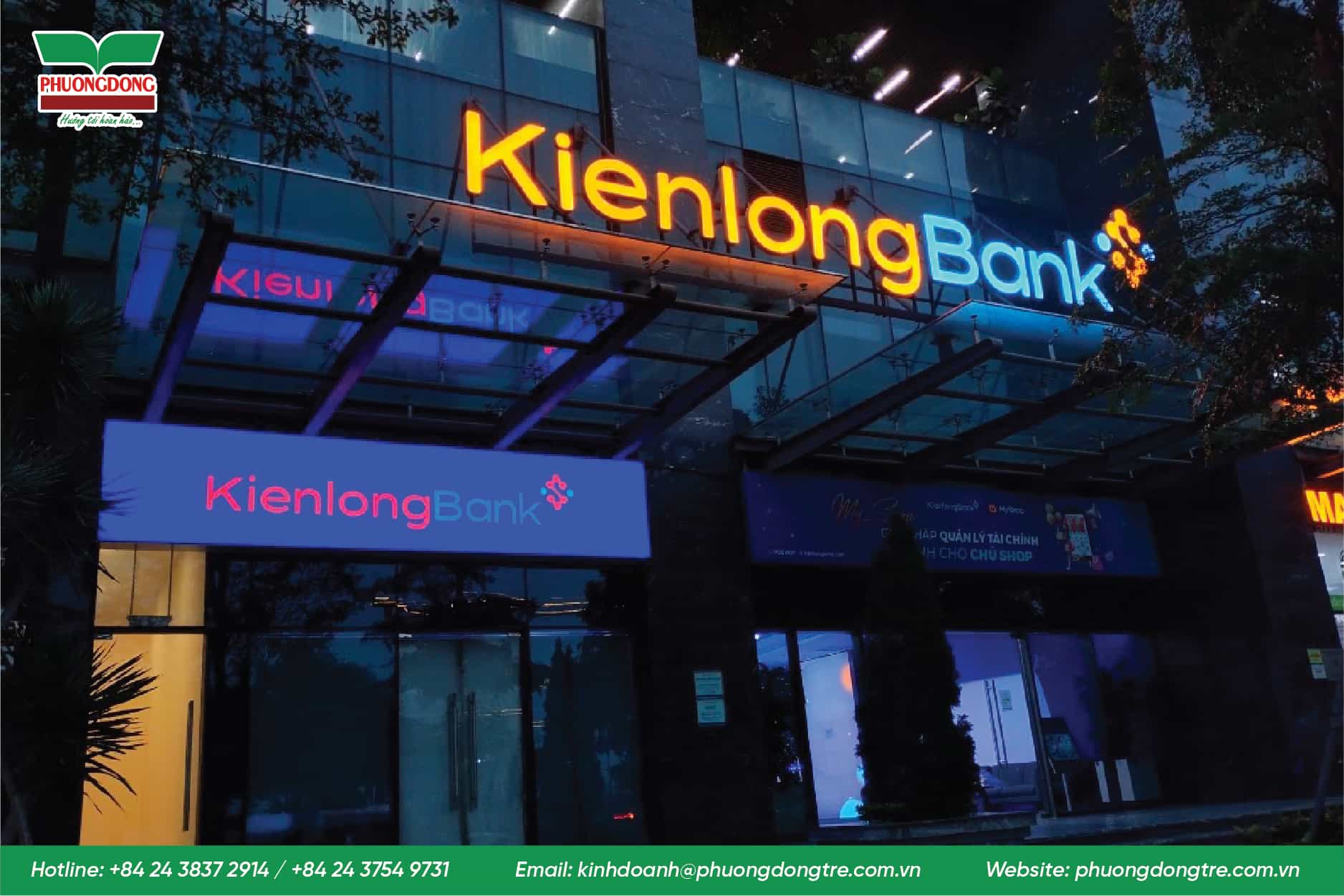 SẢN XUẤT LẮP ĐẶT HỆ THỐNG  BIỂN BẢNG NGÂN HÀNG KIÊN LONG BANK