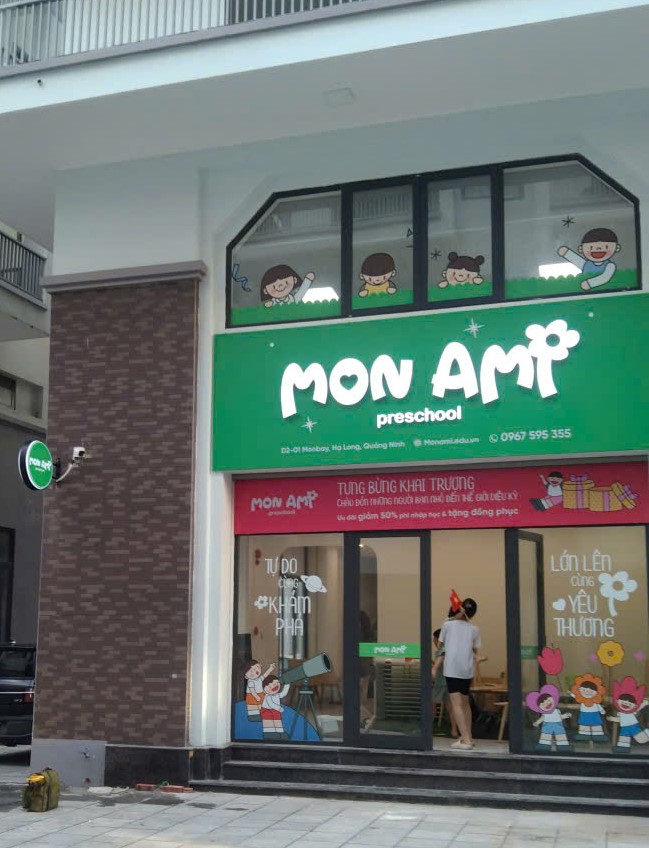 LẮP ĐẶT BIỂN BẢNG PRESCHOOL MON AMI
