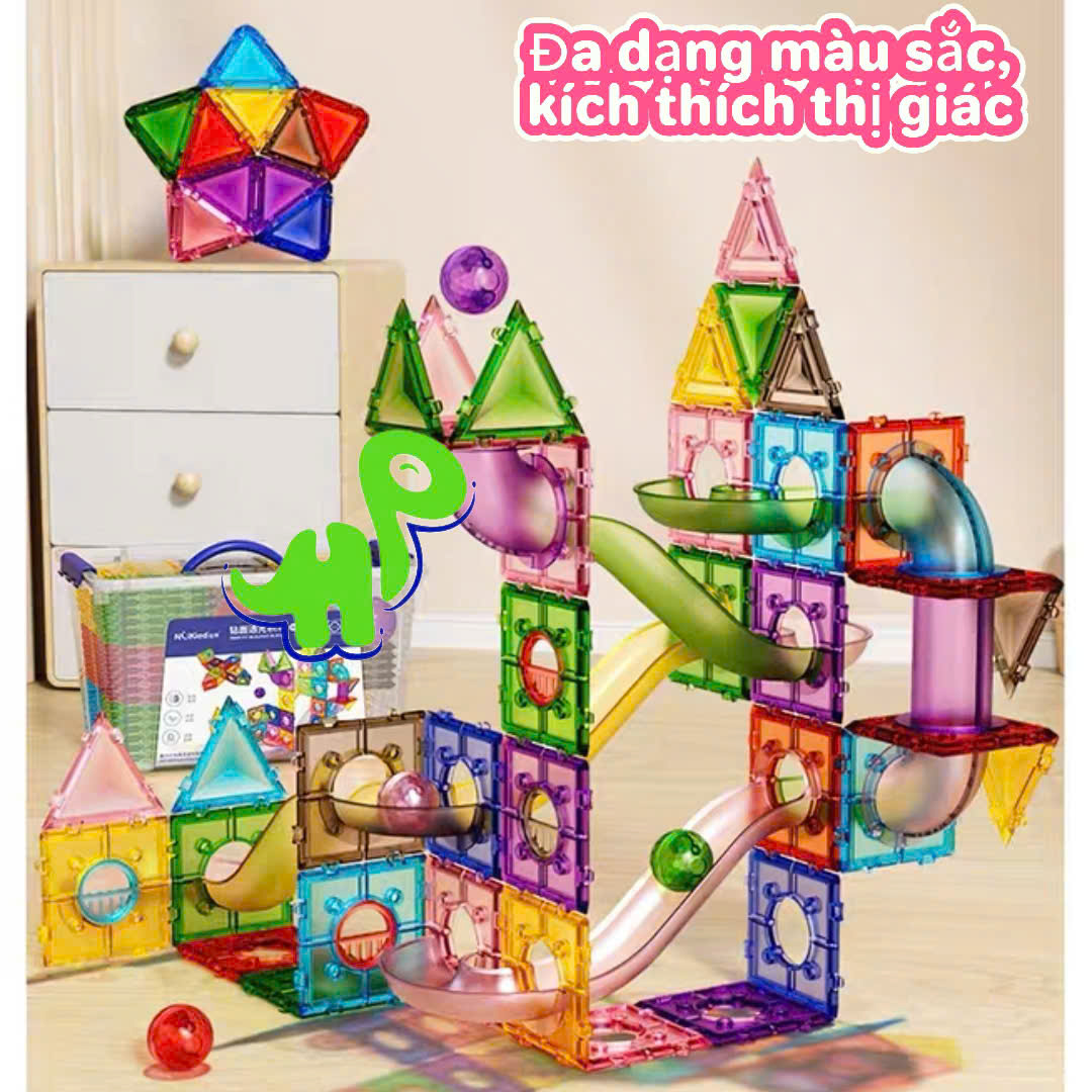 Đồ chơi lắp ráp, xếp hình thả bóng 3D chủ đề không gian kèm hộp đựng cho bé