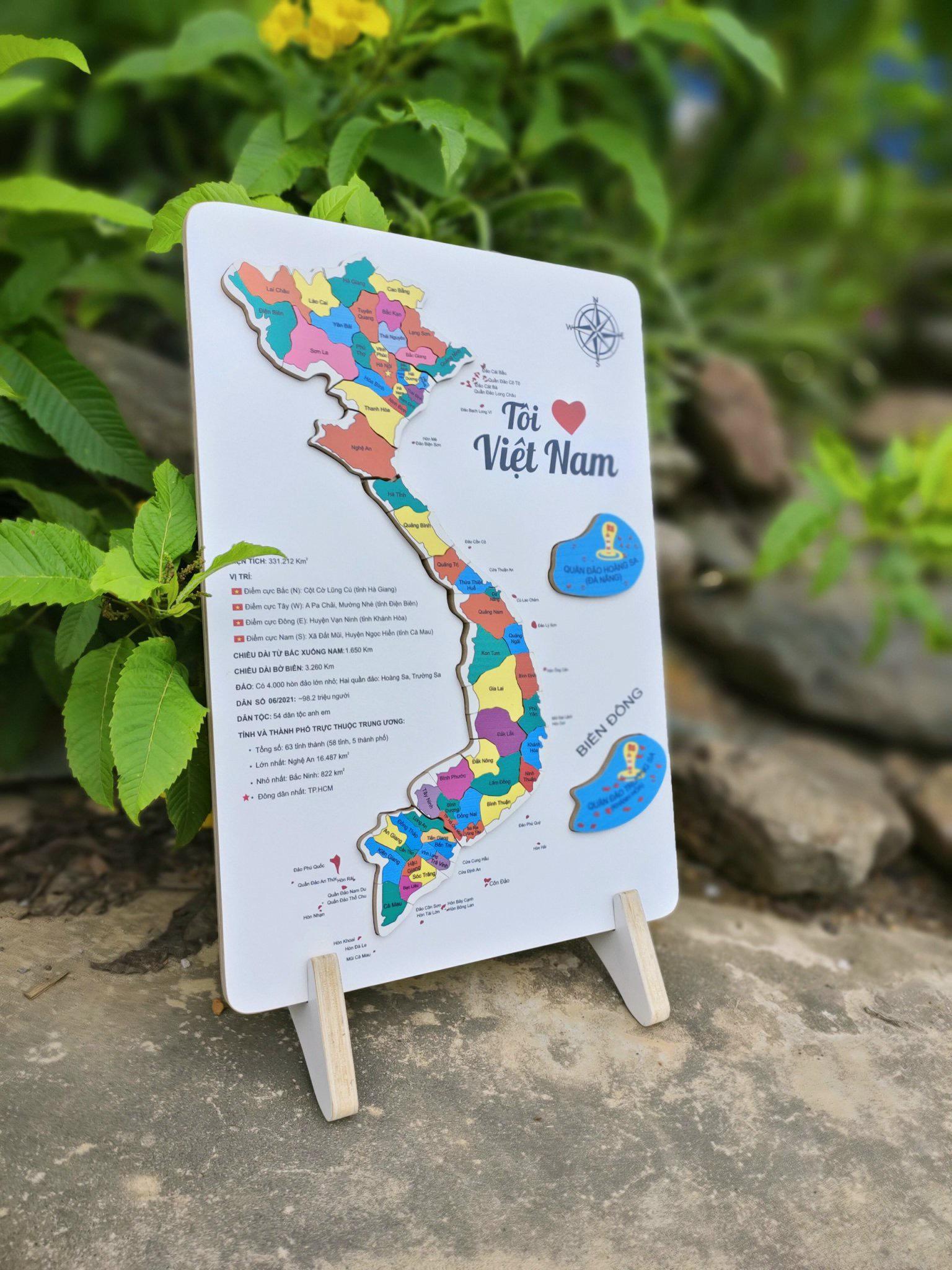 Đồ chơi lắp ghép bản đồ Việt Nam bằng gỗ - Đồ chơi xếp hình