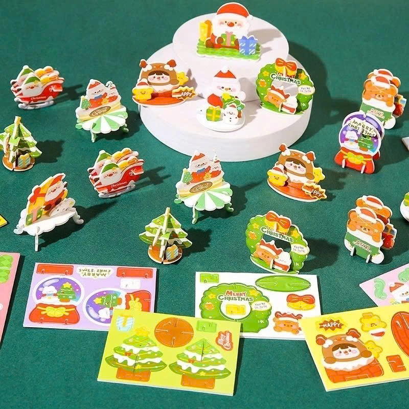 Combo 100 mô hình lắp ráp 3D mini chủ đề noel, côn trùng, máy bay, khủng long