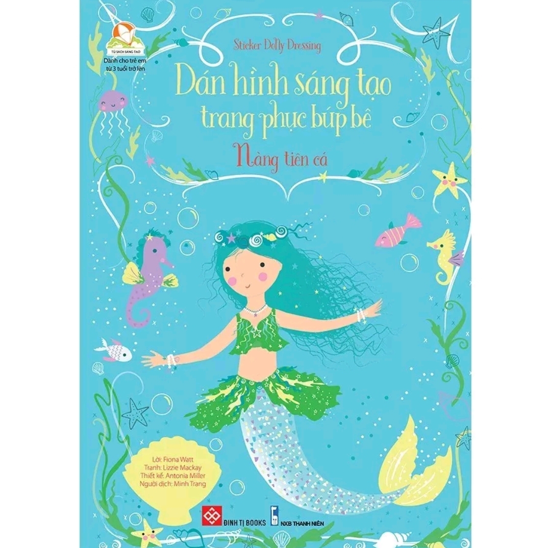 Sách - Dán hình sáng tạo trang phục búp bê - Sticker Dolly Dressing - Dành cho trẻ từ 3 tuổi - Đinh Tị Books
