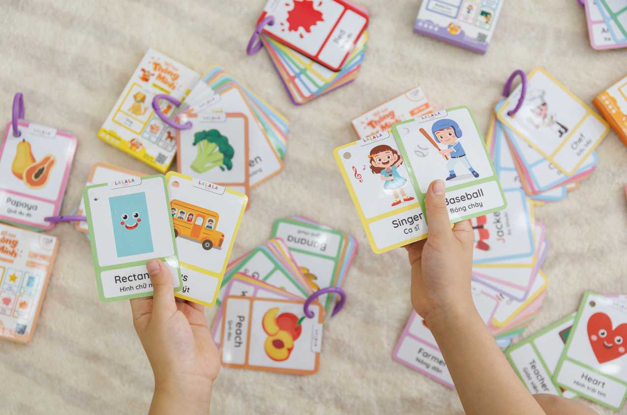 Thẻ học thông minh Mini Flashcard song ngữ Anh - Việt nhiều chủ đề Lalala baby