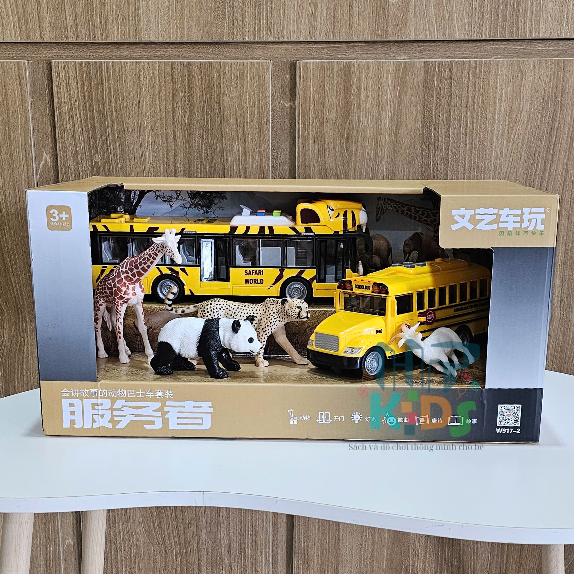 Bộ Xe Cứu Hỏa & Xe Bus Giáo Dục, Đồ Chơi Mô Hình Cao Cấp Kèm Đèn và Nhạc, Phù Hợp Trẻ 3+ Tuổi
