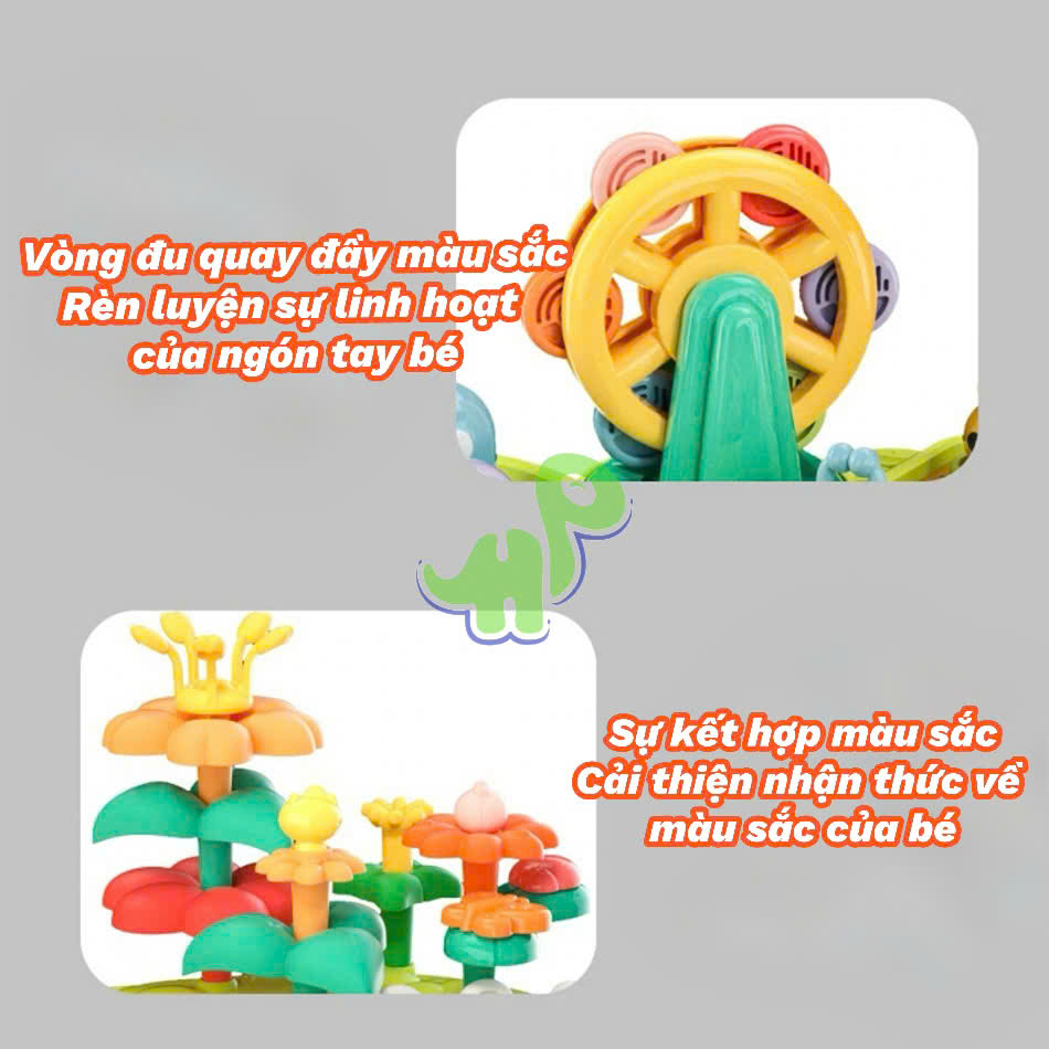 Bàn bận rộn 9in1 có câu cá, đập chuột, lắp ráp, nhổ củ cải... giao dục phương pháp montessories cho bé