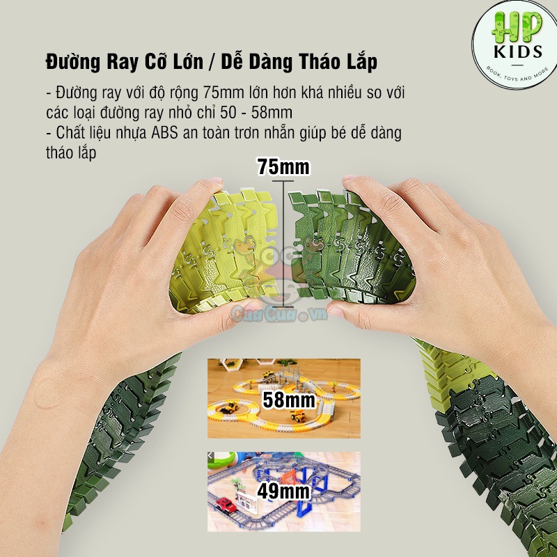 Bộ lắp ghép đường đua khủng long, đường hầm khủng long