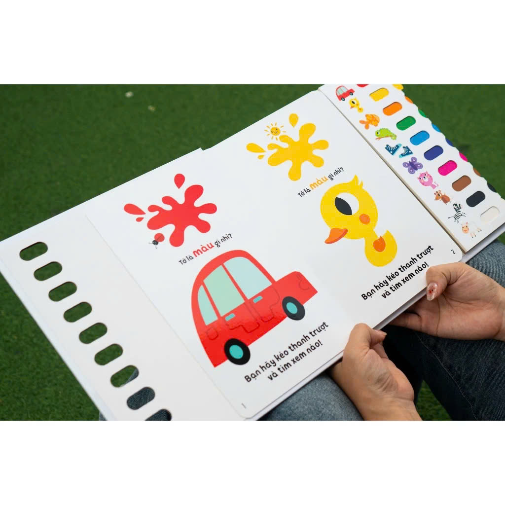 Sách chuyển động trượt - đẩy - Học màu sắc, Học số đếm - Đinh Tị Book