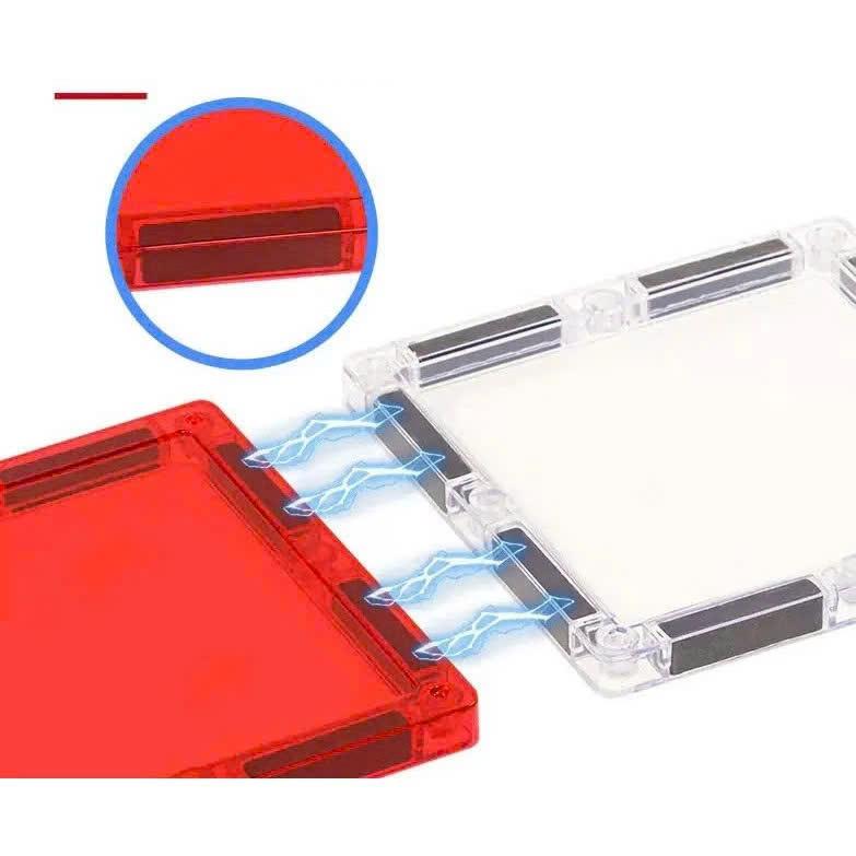 Đồ chơi xếp hình nam châm cầu vồng magnetic Tiles thông minh theo chủ đề, bộ đồ chơi giáo dục lắp ghép cho bé