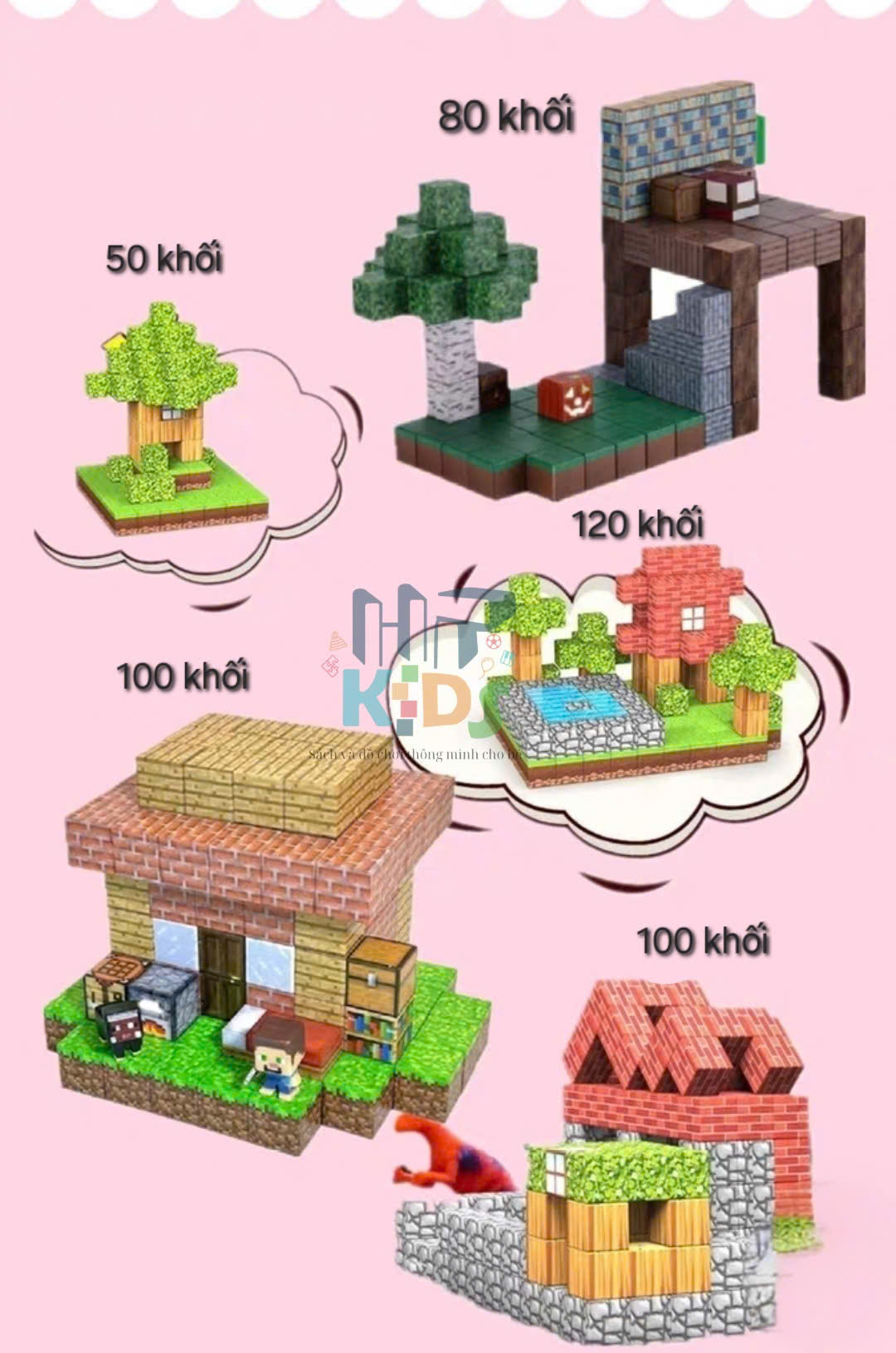 Đồ chơi khối nam châm lắp ráp , xây dưng mô hình minecraft kèm mô hình nhân vật- Qùa tặng cho bé