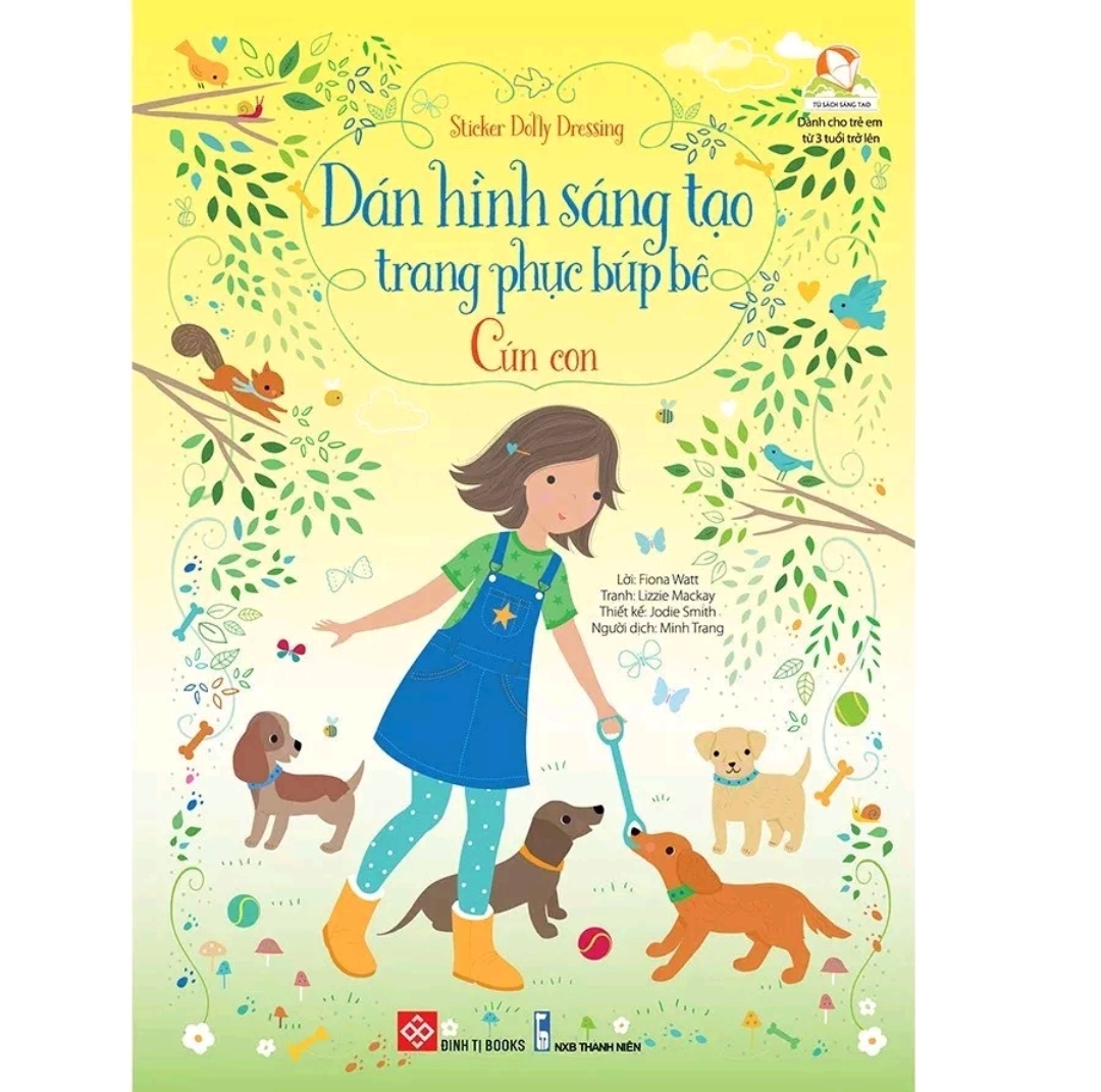 Sách - Dán hình sáng tạo trang phục búp bê - Sticker Dolly Dressing - Dành cho trẻ từ 3 tuổi - Đinh Tị Books