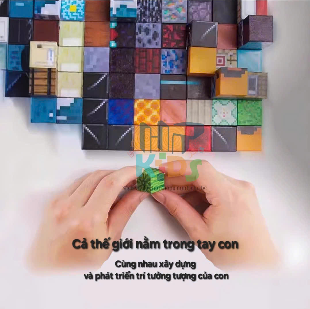 Đồ chơi khối nam châm lắp ráp , xây dưng mô hình minecraft kèm mô hình nhân vật- Qùa tặng cho bé