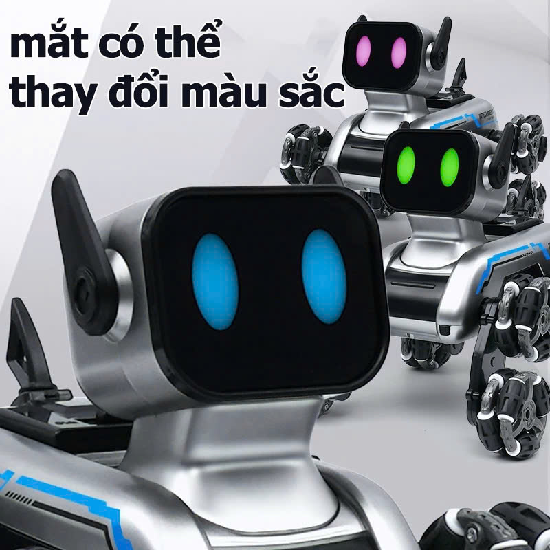 Đồ chơi điều khiển từ xa chú cho robot, 8 bánh xe di chuyển được trên mọi địa hình