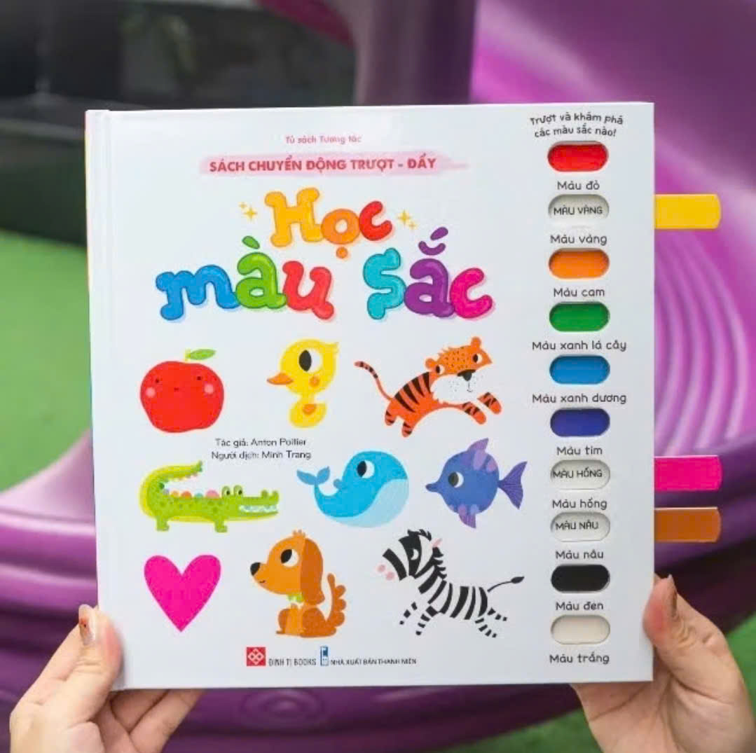 Sách chuyển động trượt - đẩy - Học màu sắc, Học số đếm - Đinh Tị Book