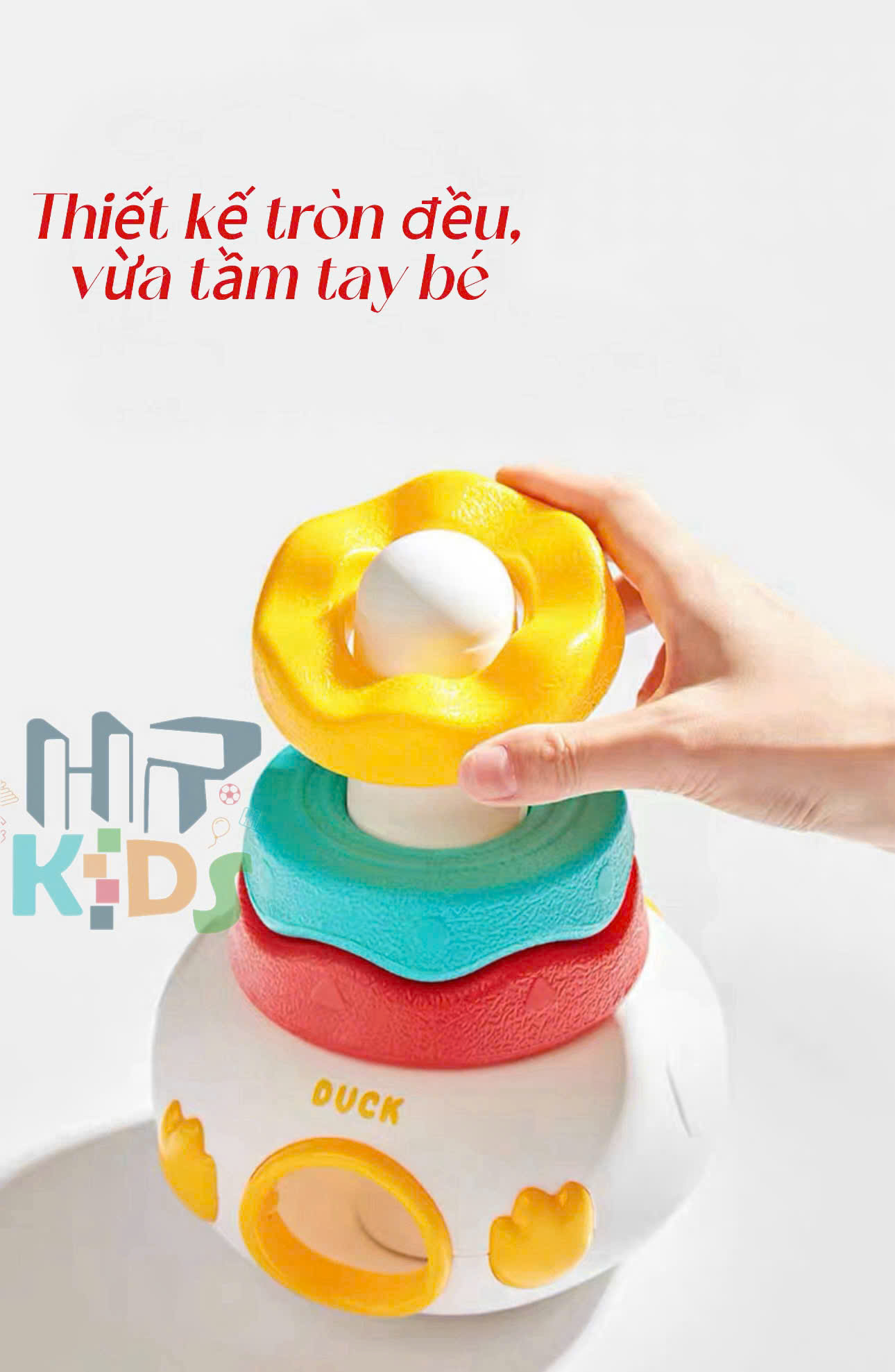 Đồ chơi xếp tháp lật đật kèm trứng cho bé