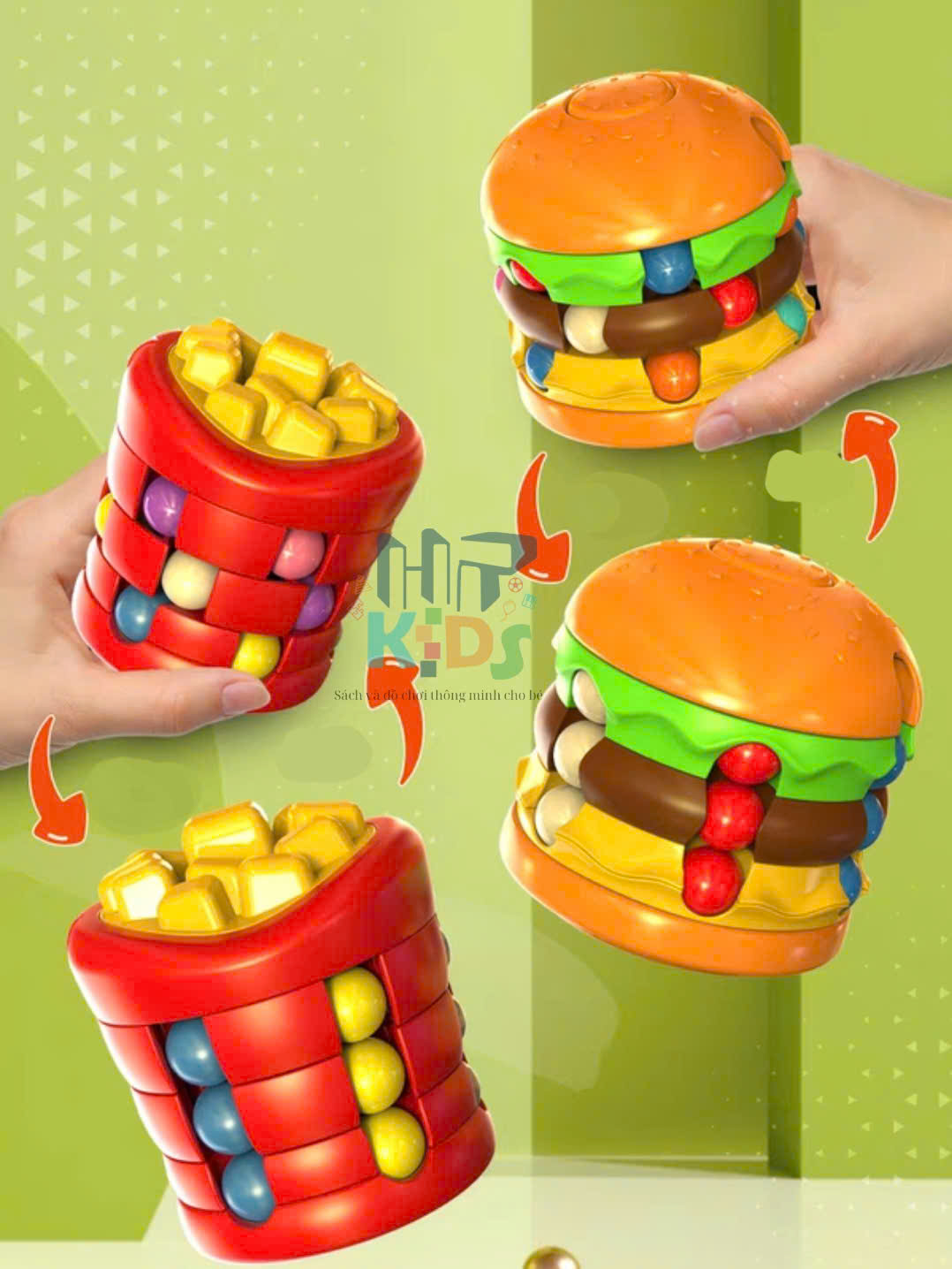 Rubik Biến Thể Hình Lon Bia – Spinner Đẹp Lạ Mắt Xoay NgónTay Luyện Trí Não Sự Kiên Trì