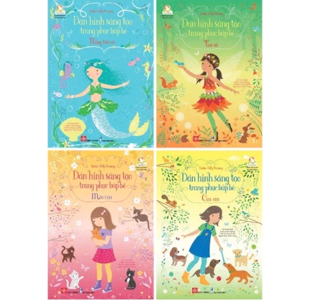 Sách - Dán hình sáng tạo trang phục búp bê - Sticker Dolly Dressing - Dành cho trẻ từ 3 tuổi - Đinh Tị Books