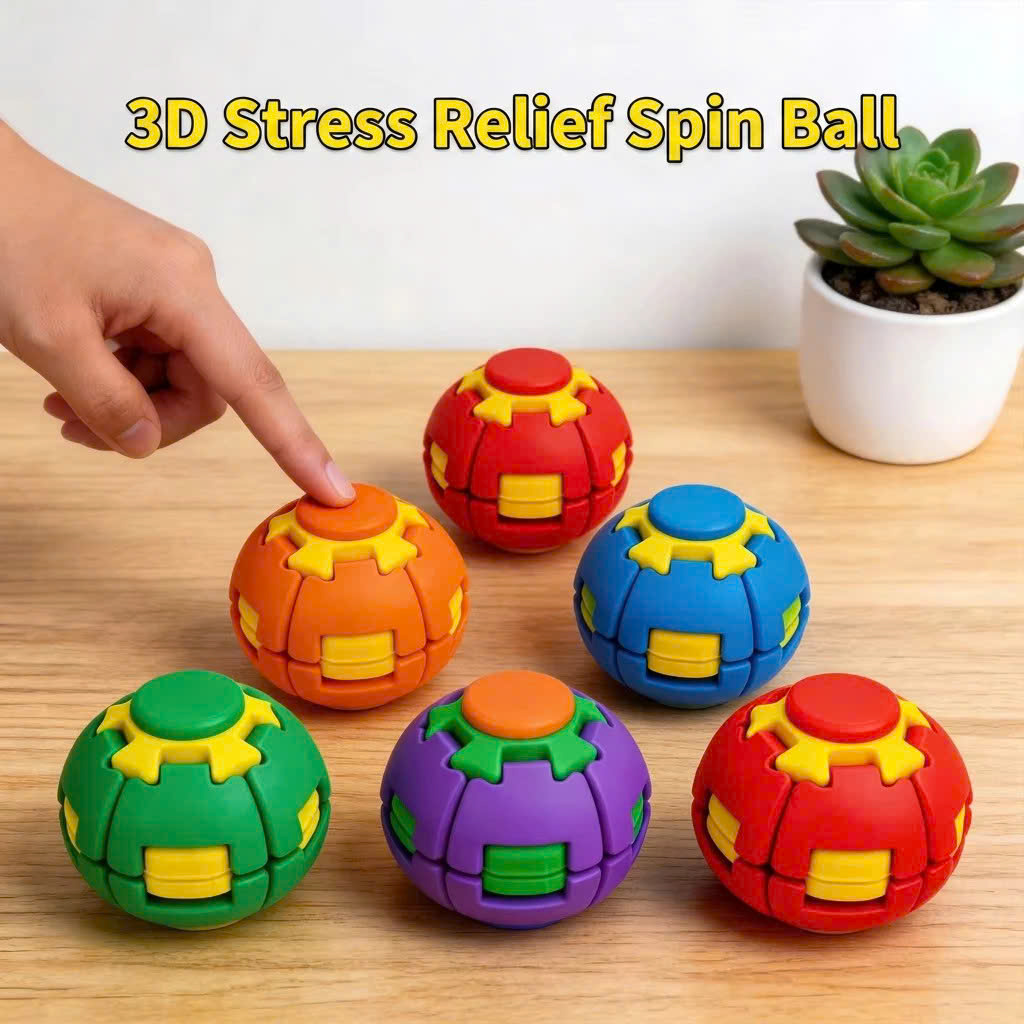 Bóng Xoay 3D Fidget Spinner, Quả Cầu Con Quay Biến Hình Giúp Giải Trí, Giảm Căng Thẳng Hiệu Quả