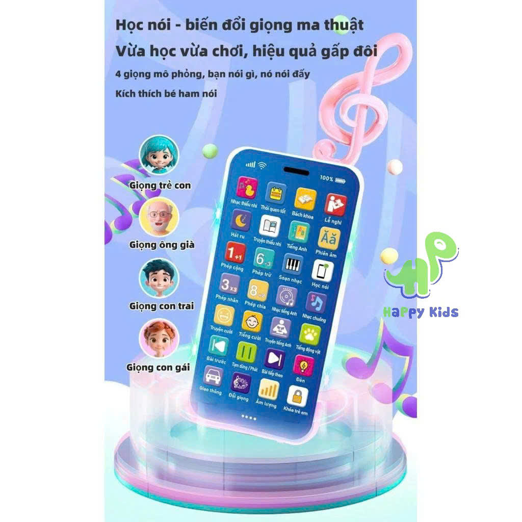 Đồ chơi hình điện thoại thông minh Tiếng Việt cho bé kèm nhạc âm thanh và kể chuyện, đồ chơi âm thanh dành cho bé