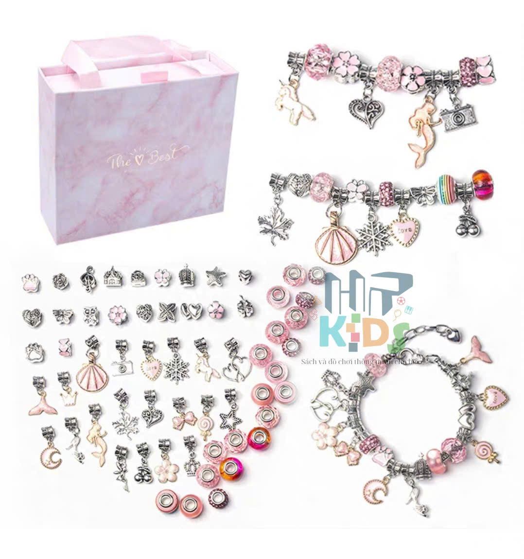 DIY Hộp quà, hôp trang sức charm kèm vòng tay, dễ thương đáng yêu cho bé gái