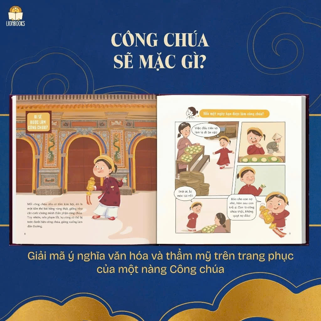 Cuốn Cành vàng lá ngọc Nếu bạn là công chúa? - Dòng sách Lịch sử hài hước dành cho bé từ 5+ tuổi Lionbooks