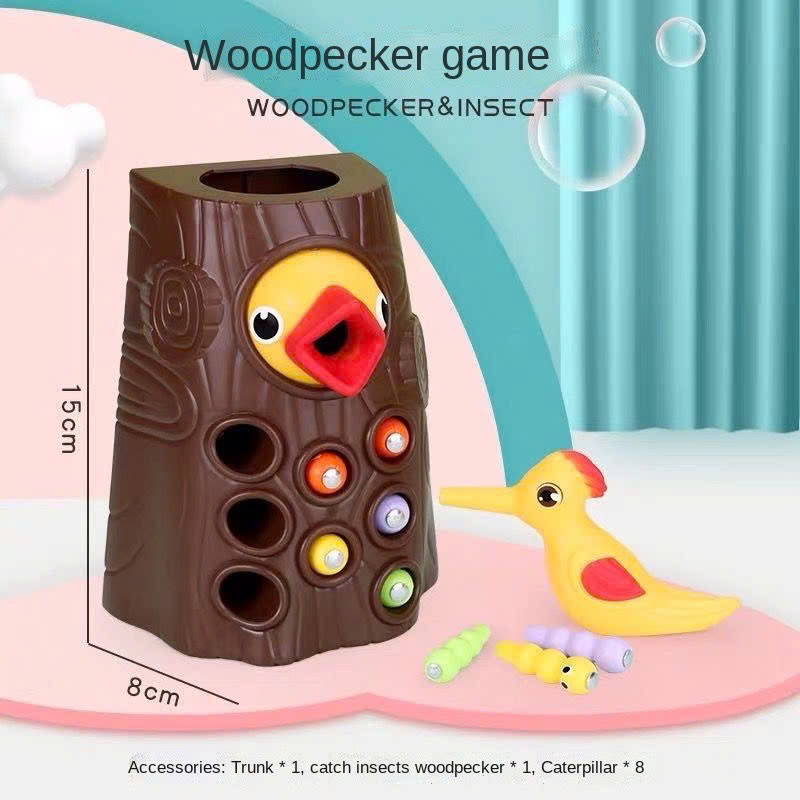 Bộ Đồ Chơi Nam Châm Chim Gõ Kiến Bắt Sâu Giáo Dục Vận Động - Unisex 2 Tuổi Trở Lên