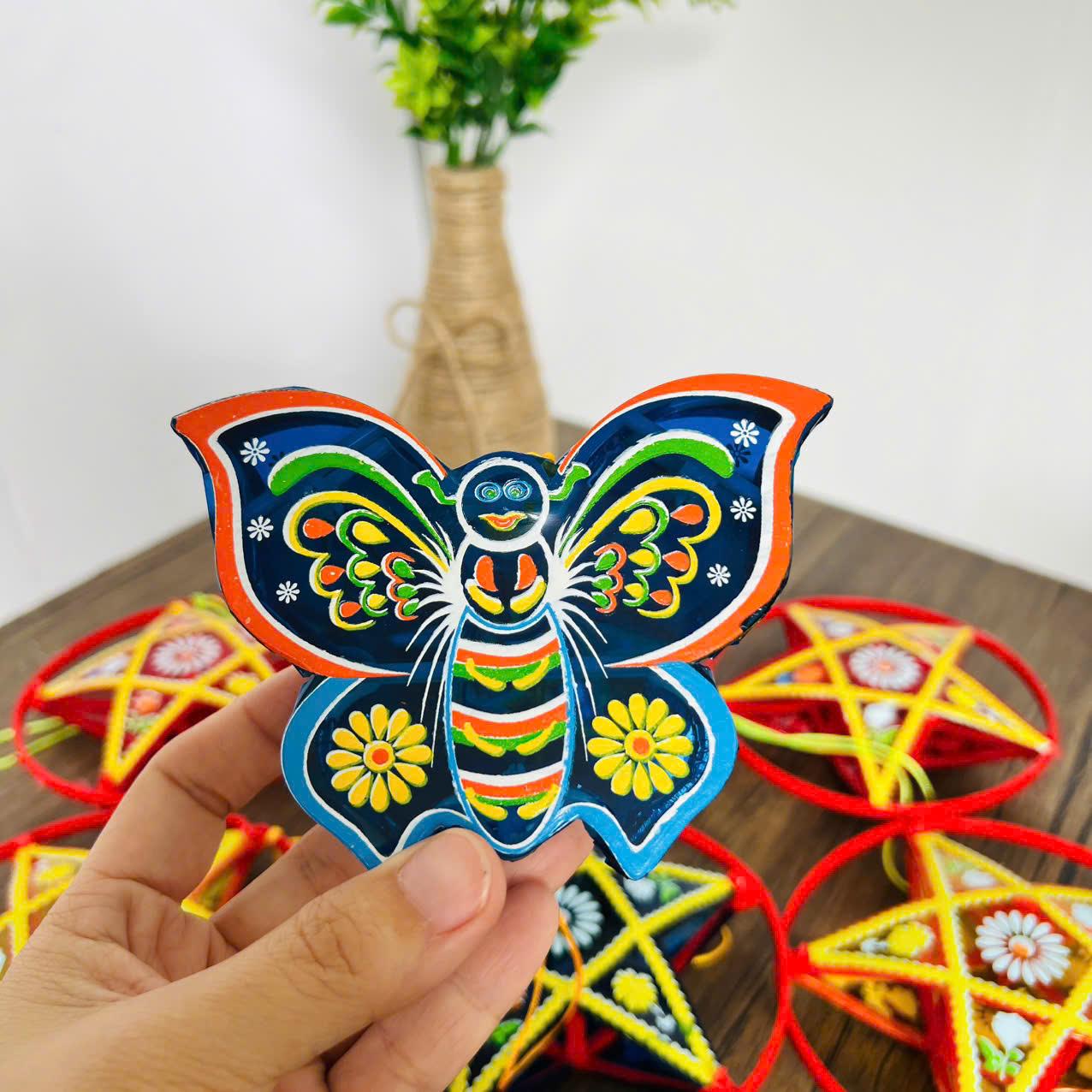 [Tặng Đèn Led] Lồng Đèn Trung Thu 2 Mảnh và lồng đèn kiến Mini size 10 - 12cm dùng để trang trí DIY