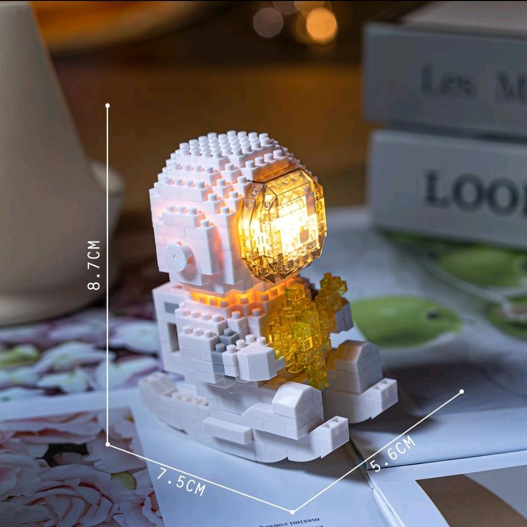 Bộ đồ chơi lắp ráp phi hành gia bập bênh