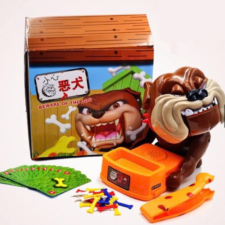 (SIZE LỚN KÈM PIN)Đồ Chơi Gắp Trộm Xương Chó Bull Loại Lớn, Chó Canh Gặm Xương BAD DOG Nổi Giận(Làm Quà Tặng Cho Bé)