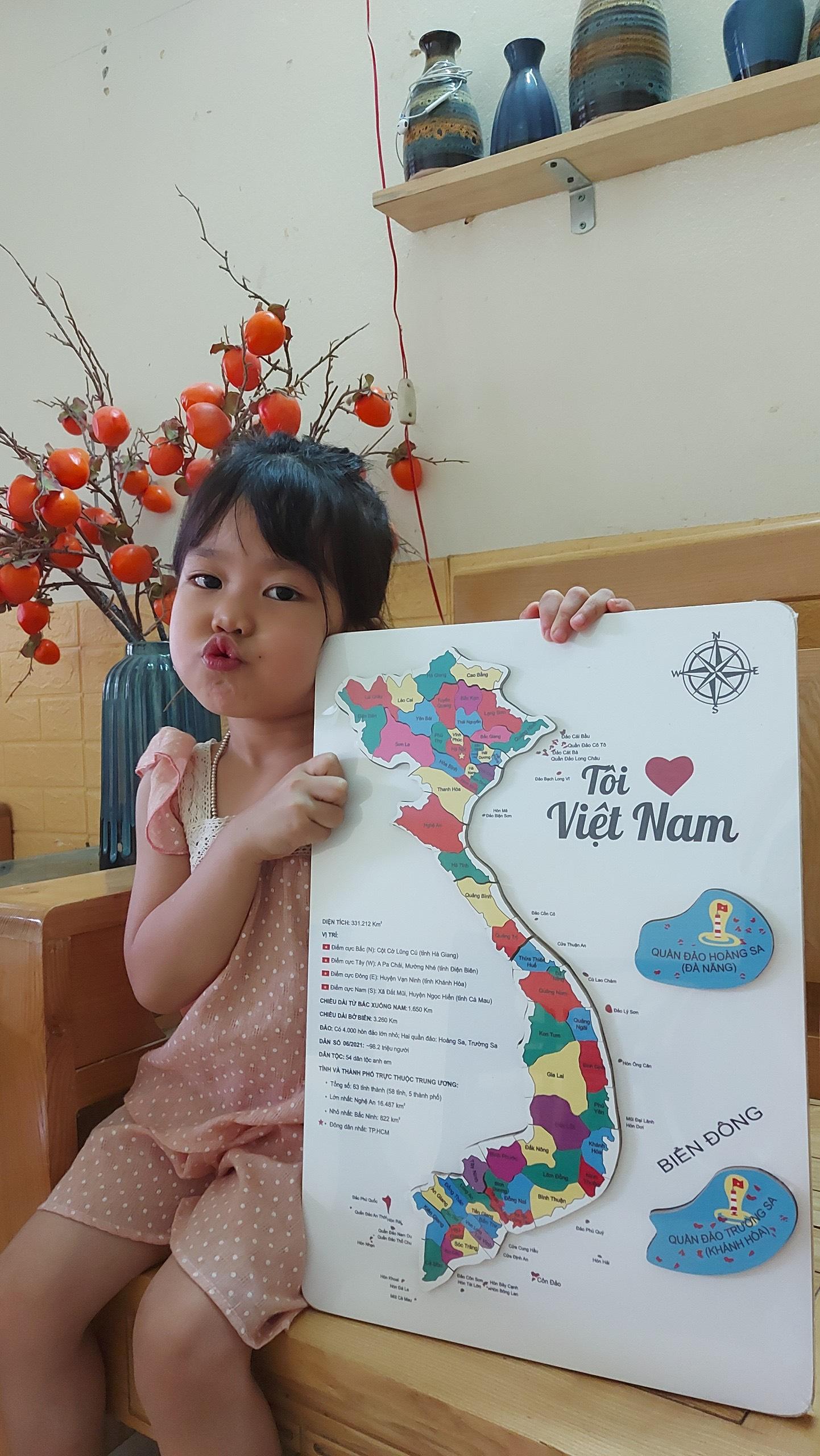 Đồ chơi lắp ghép bản đồ Việt Nam bằng gỗ - Đồ chơi xếp hình