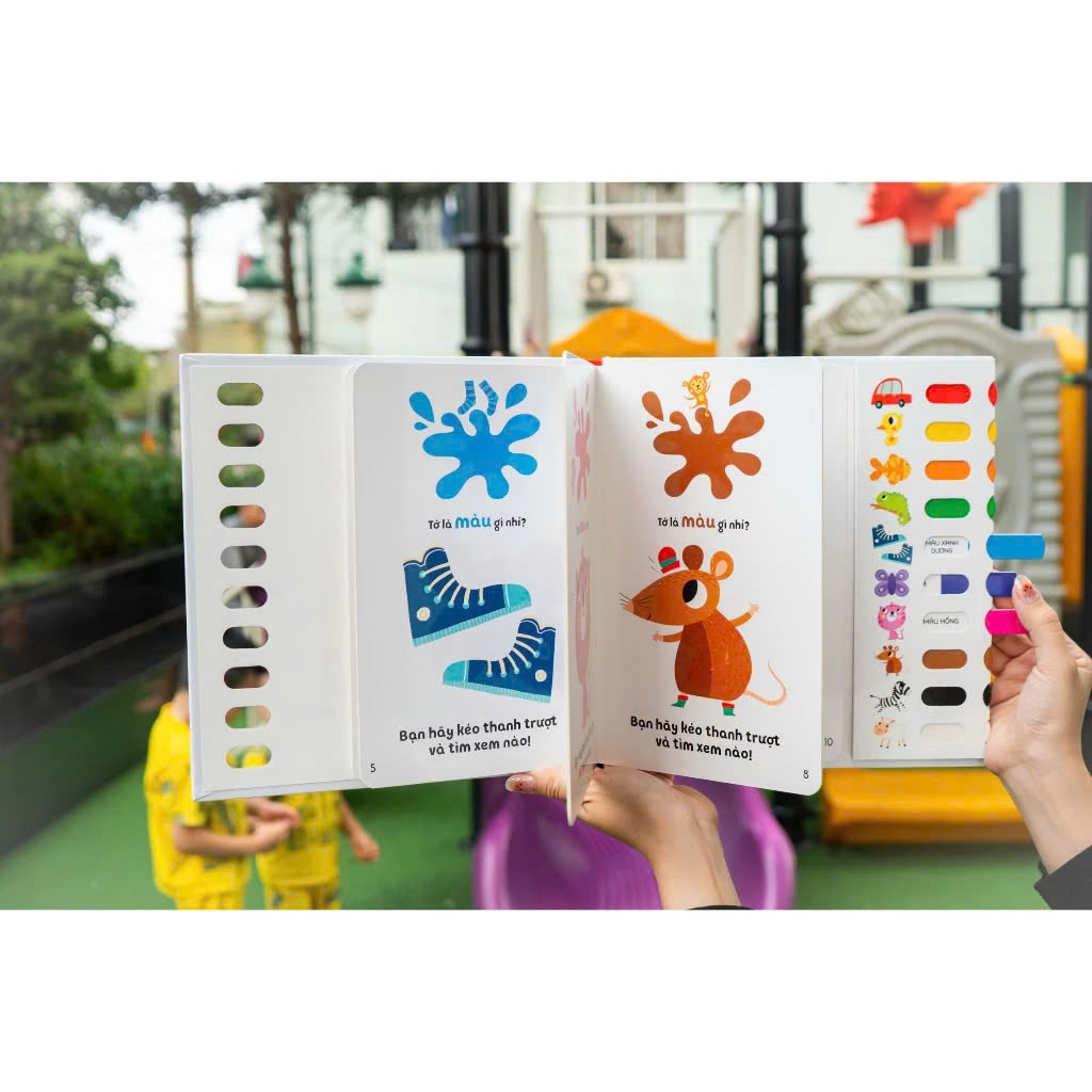 Sách chuyển động trượt - đẩy - Học màu sắc, Học số đếm - Đinh Tị Book
