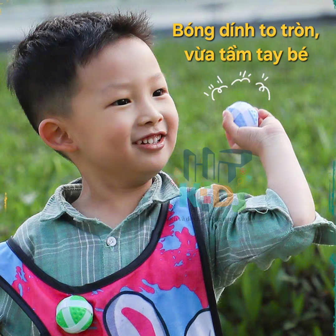 Set áo chơi trò ném bóng dính, kèm bóng và ruy băng cho bé và ba mẹ vui chơi. Đồ chơi vận động