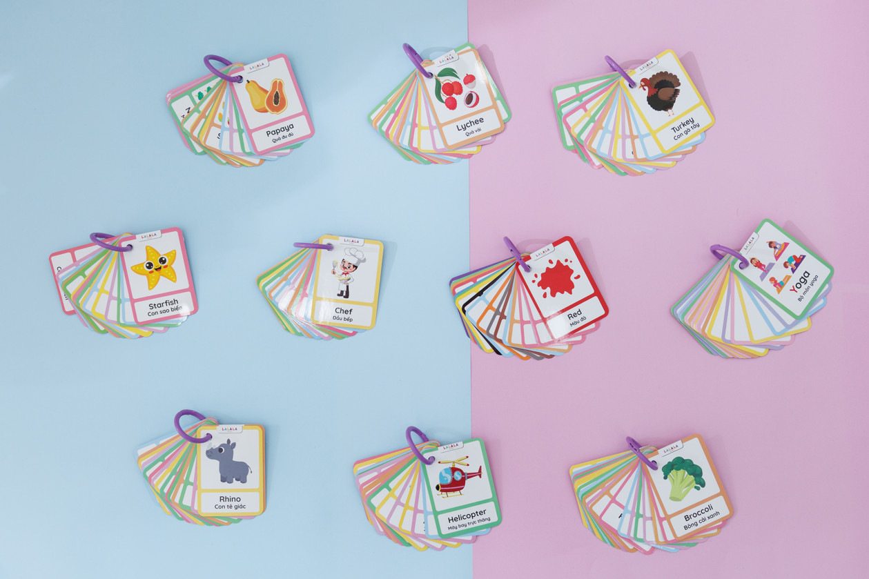 Thẻ học thông minh Mini Flashcard song ngữ Anh - Việt nhiều chủ đề Lalala baby
