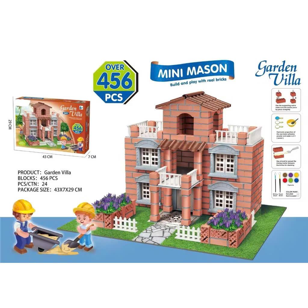 Đồ Chơi Xây Nhà Gạch Mini, Thợ Xây Tí Hon, Xây nhà bằng gạch mini, Đồ chơi giáo dục trí tuệ dành cho bé